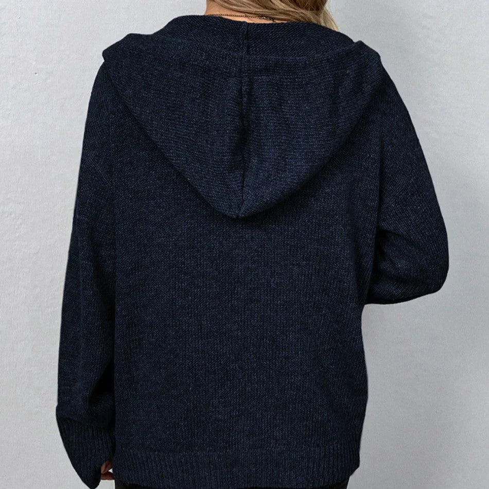 Vega - Hooded cardigan with drawstring