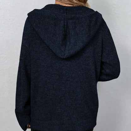 Vega - Hooded cardigan with drawstring