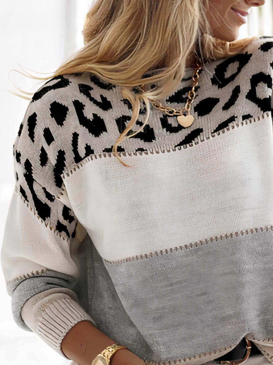 Zinnia - Panther pattern knitted sweater