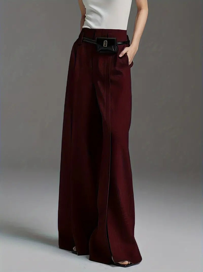 Aaliyah – Elegant High Waist Wide Leg Pants