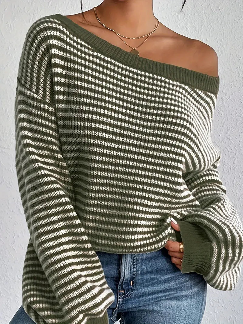 Whitney - Knitted off-shoulder sweater