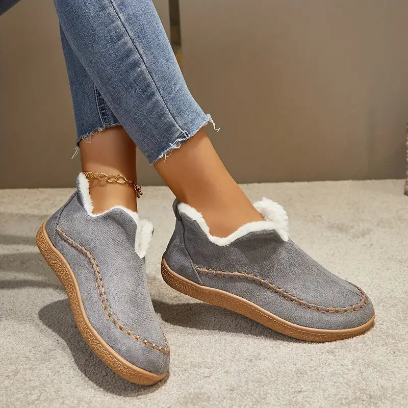 Mithi – Round toe ankle boots with fleece lining