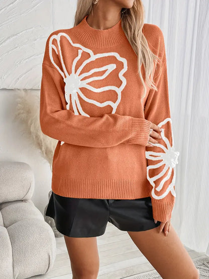 Kelsey – Knitted Floral Embroidery Sweater