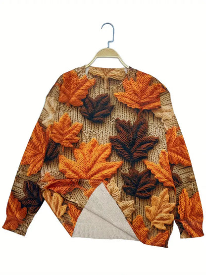 Rupal – Autumn Leaf Print Sweater