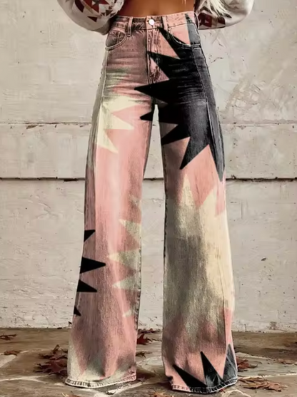 Anzhela – Wide Leg Pants with Colorful Print