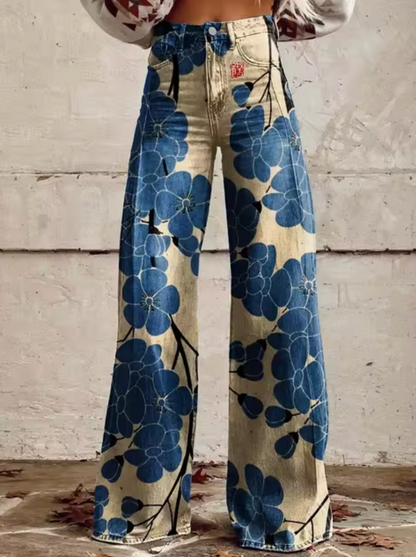 Anzhela – Wide Leg Pants with Colorful Print