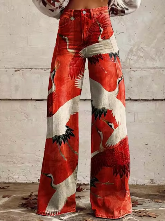 Anzhela – Wide Leg Pants with Colorful Print