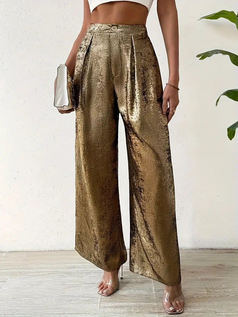 Dara – Metallic Wide Leg Pants