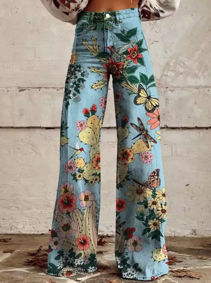 Anzhela – Wide Leg Pants with Colorful Print