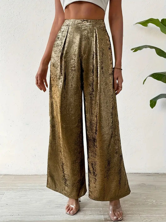 Dara – Metallic Wide Leg Pants