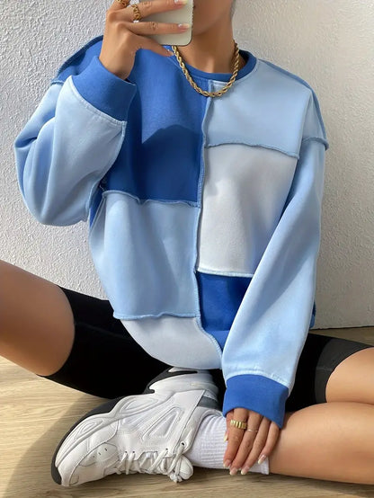 Cheng – Stylish Color Block Sweatshirt