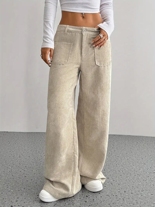 Ishbel – Cotton Corduroy Wide Leg Trousers