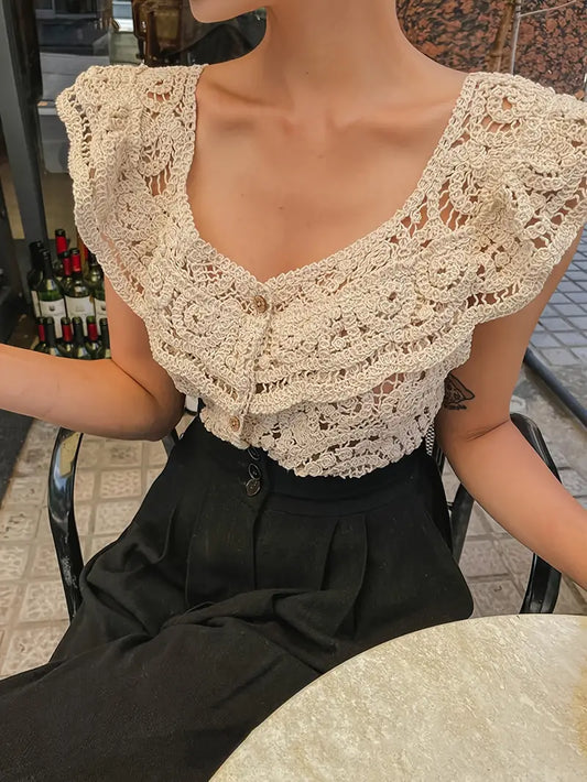 Angelyn - Elegant Off-shoulder Lace Top