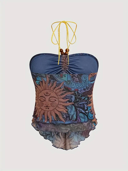 Carlita - Boho Halter Neck Top