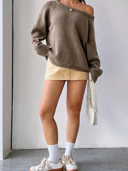 Ruth - Knitted off-shoulder Sweater