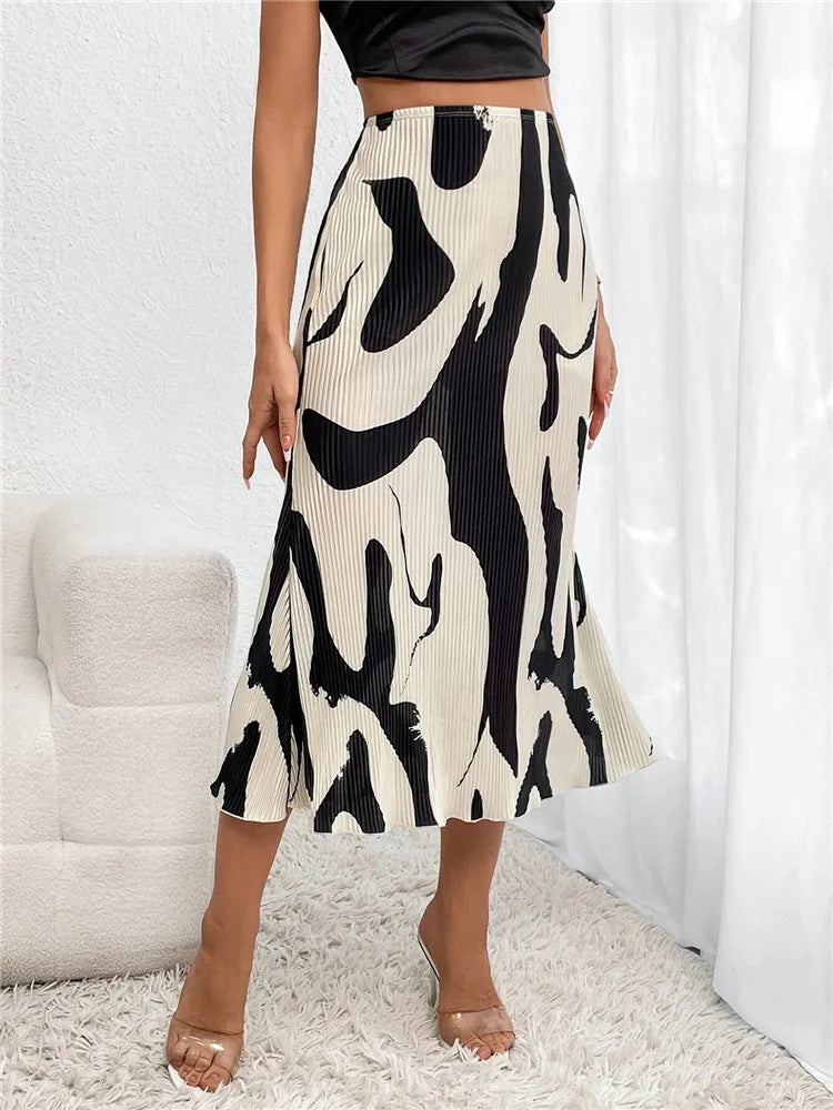 Carmela – Stylish Printed Midi Skirt