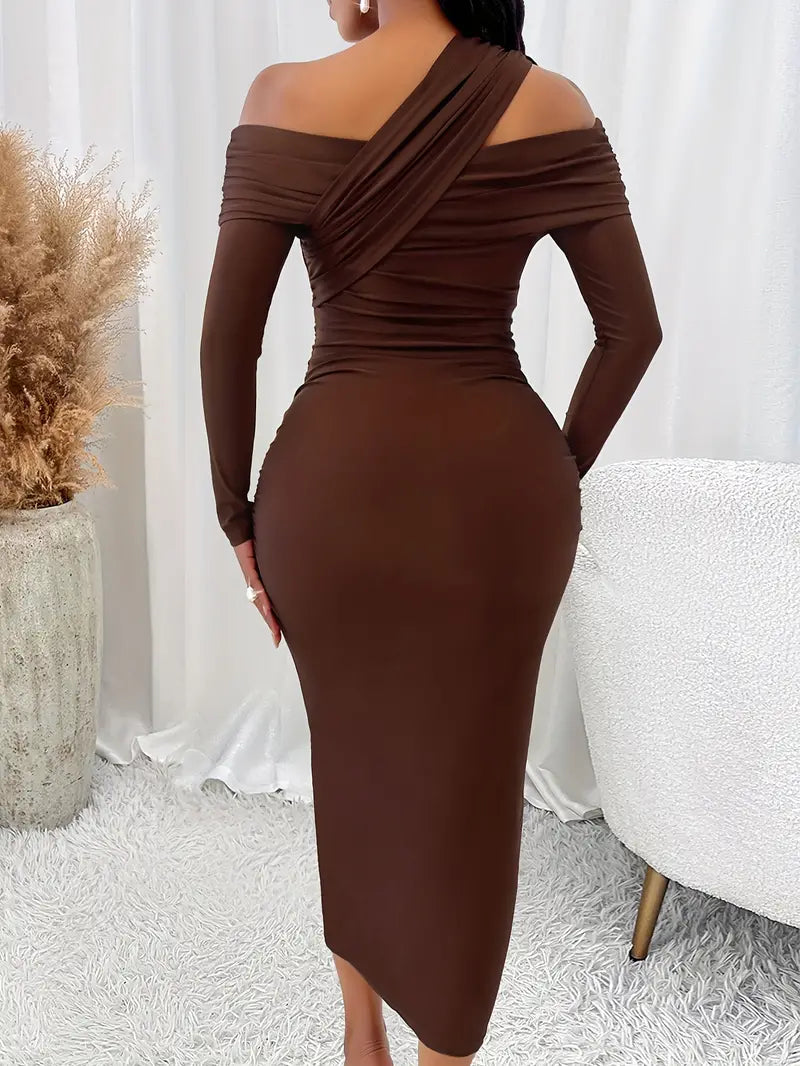 Tiana - Elegant Off-shoulder Body con Dress