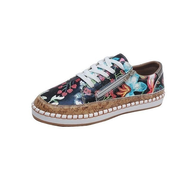 Sandy - Floral Vulcanized Shoes for Women