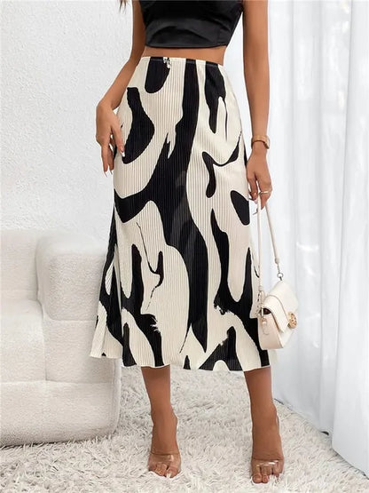 Carmela – Stylish Printed Midi Skirt