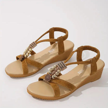 Maris - Boho Style Wedge Sandals