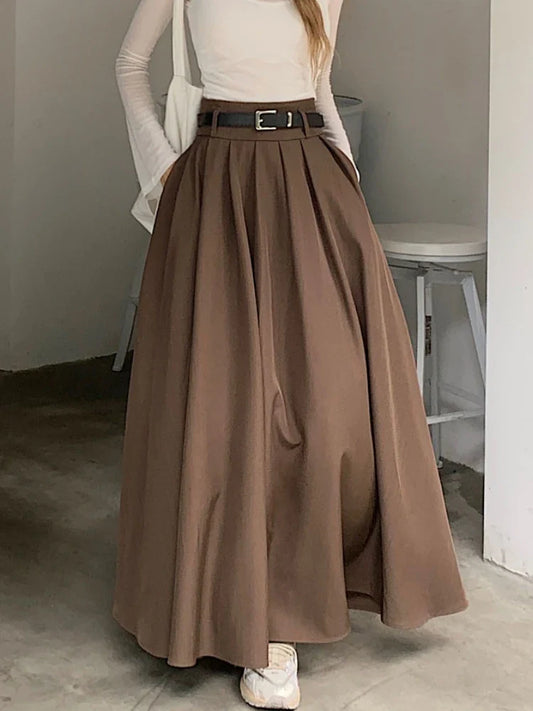 Mirella – Long Pleated High Waist Skirt