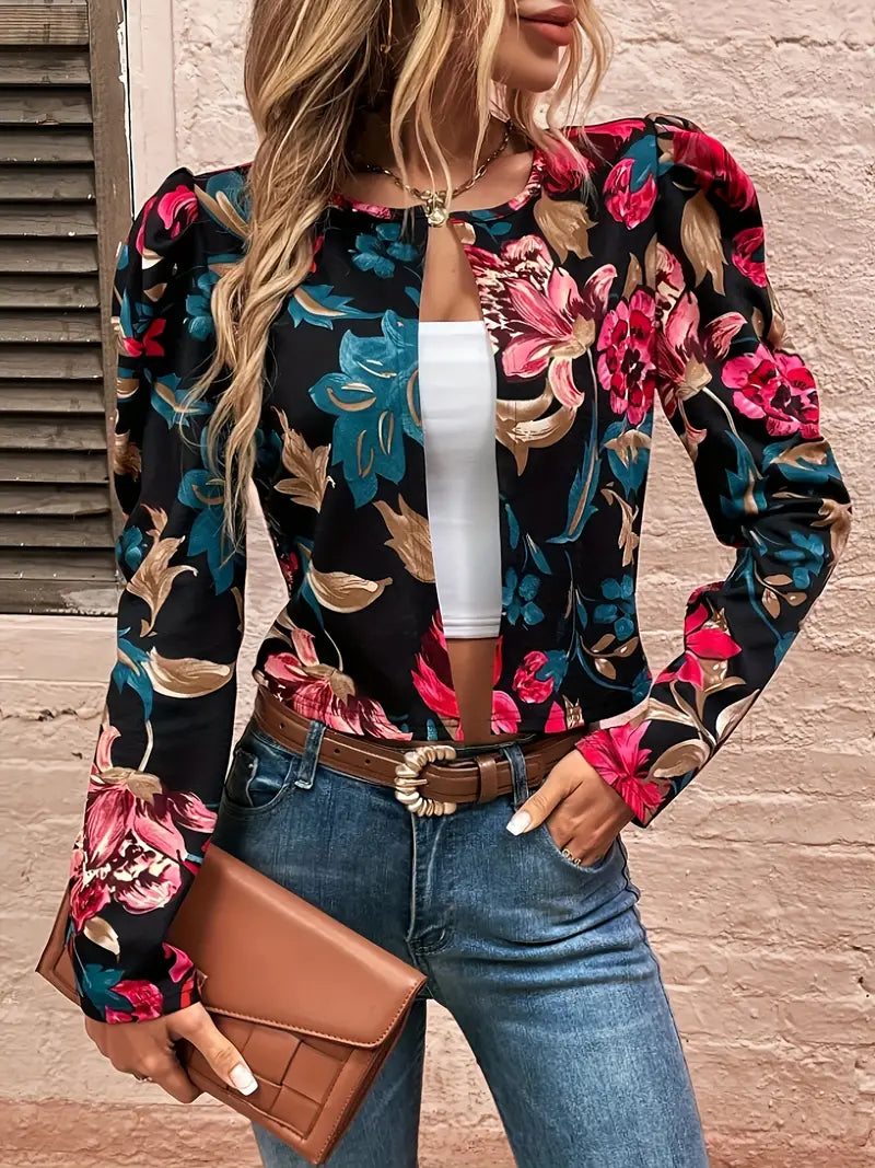 Shauna – Floral Open Front Jacket