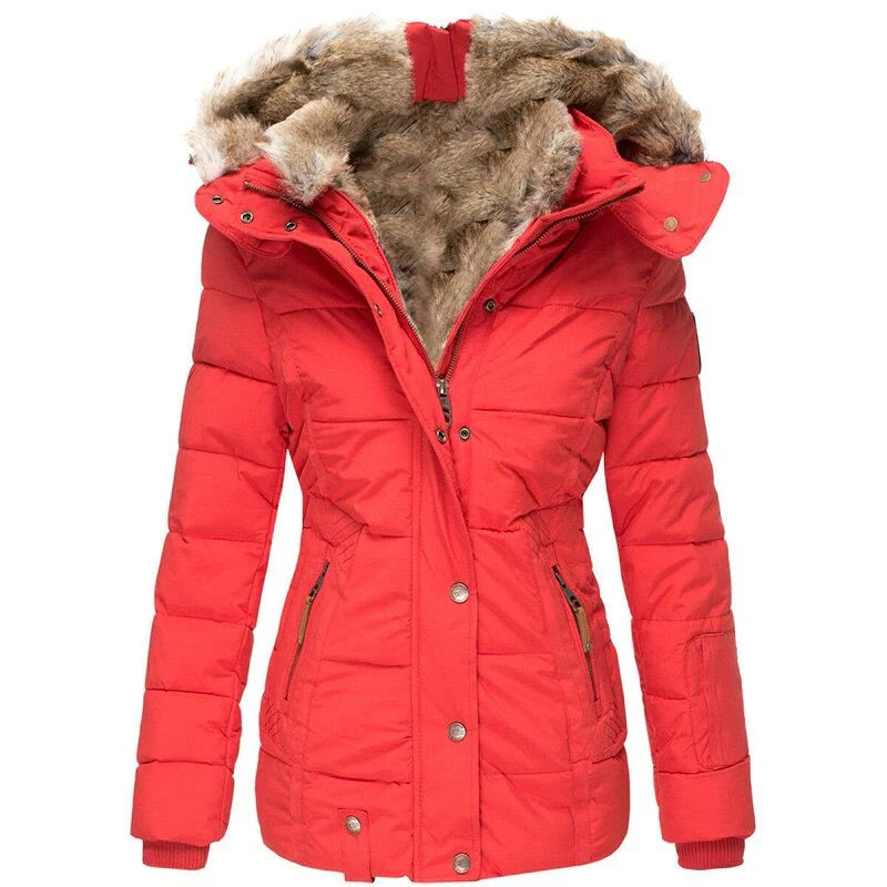 Greta - Fashionable winter coat with fur lining for women