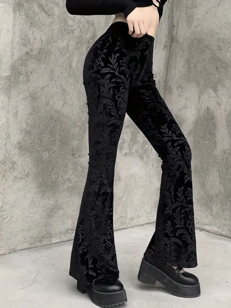 Lynna – High-waist Gothic Print Pants