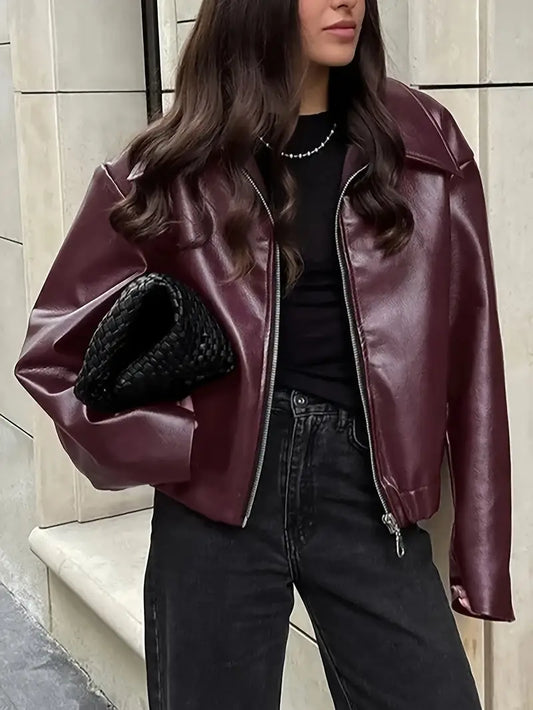 Cassidy – Stylish Oversized Leather Jacket