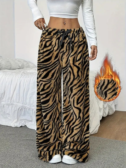 Yeong - Tiger Print Plush Pants