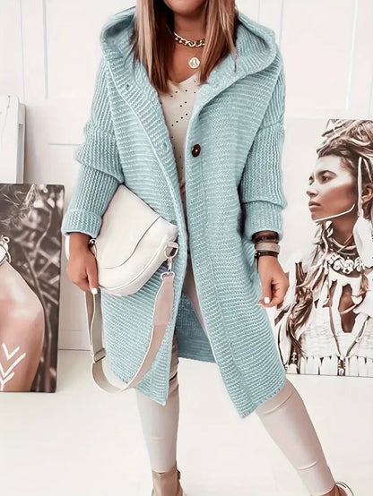 Ariana – Long knitted cardigan with hood