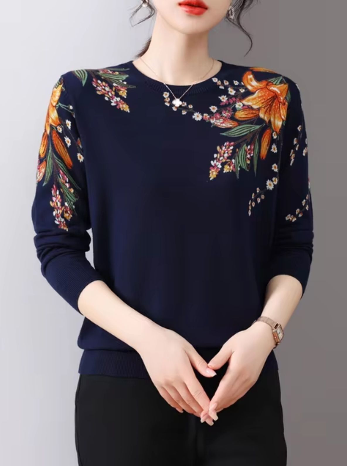 Courtney – Floral Cotton Sweater