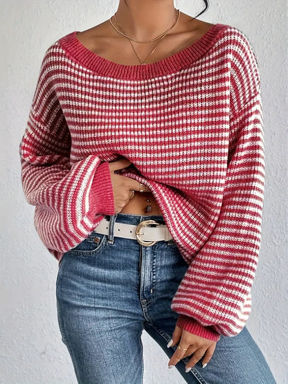 Whitney - Knitted off-shoulder sweater