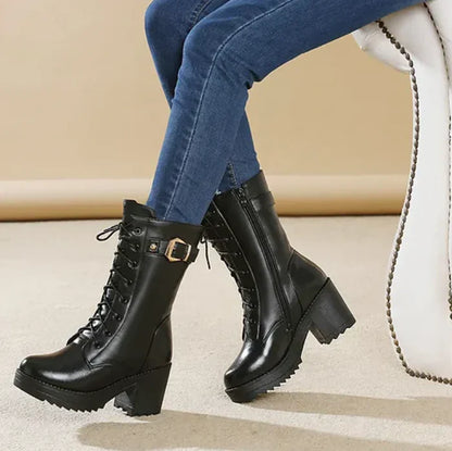 Kienna – Leather Lace-up Boots