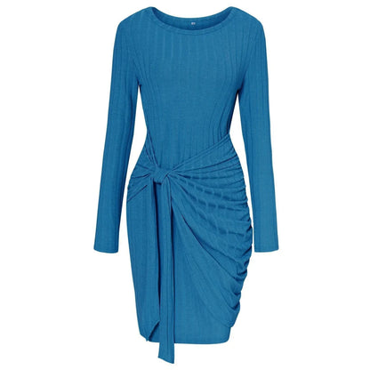 Nisha – Knitted Long Sleeves Wrap Dress