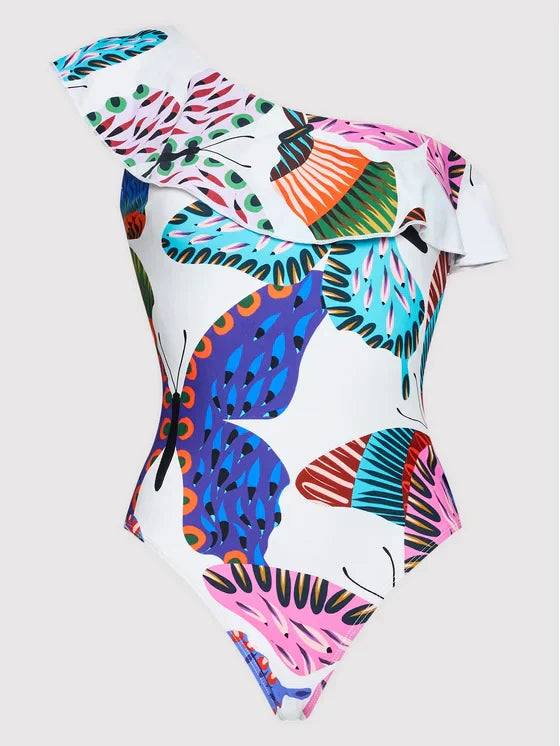 Essie - Ruffle One-Shoulder Swimsuit
