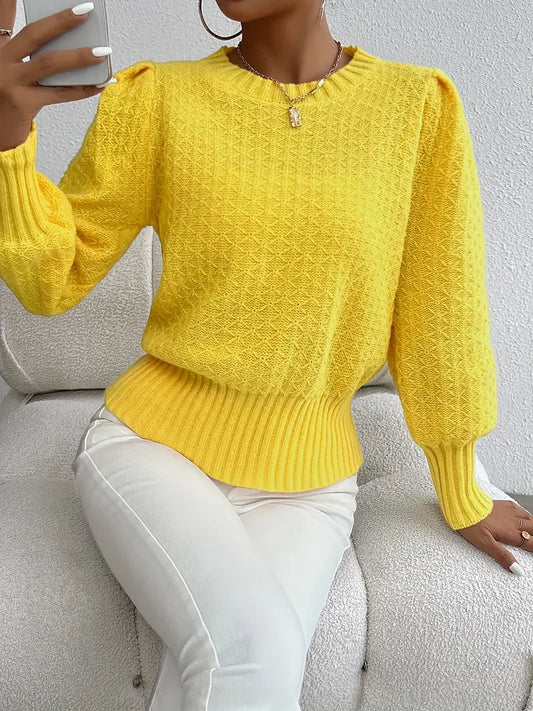 Charmela – Elegant Puff Sleeves Sweater