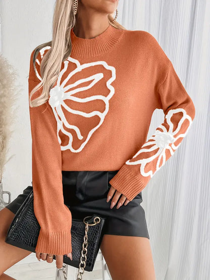 Kelsey – Knitted Floral Embroidery Sweater