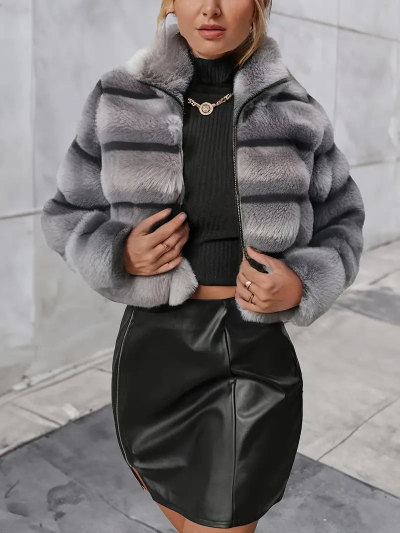 Alejandra - Faux Fur Zip-up Jacket