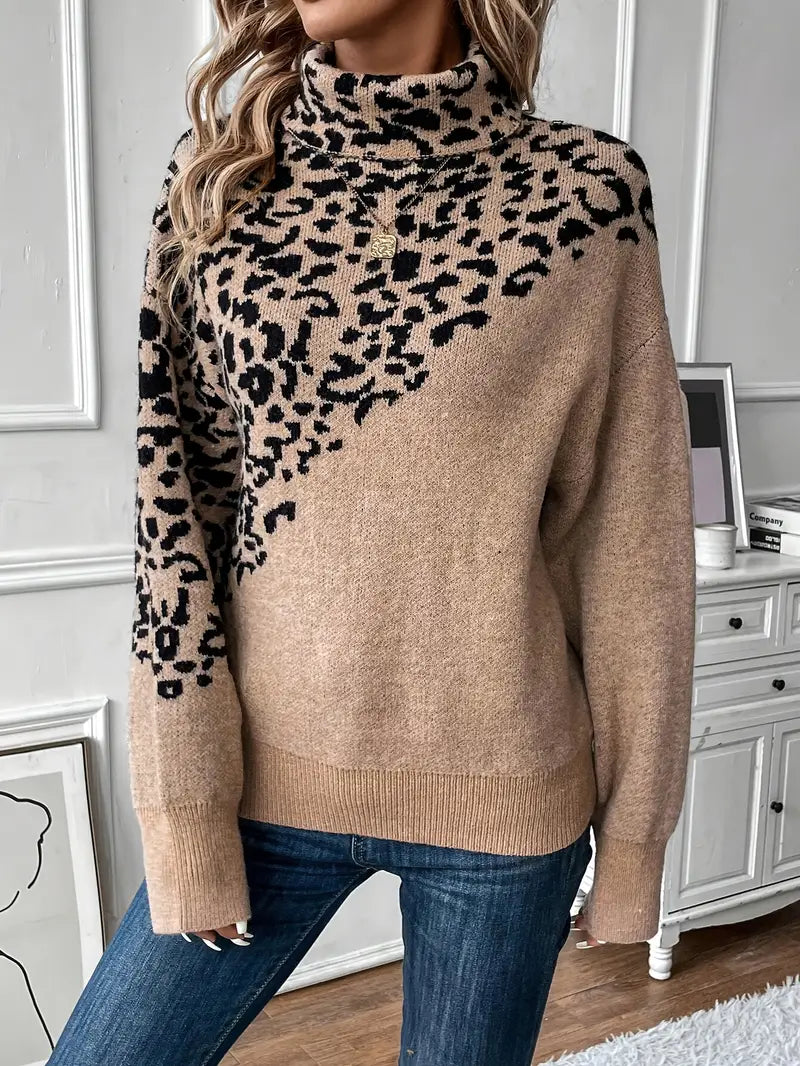 Zoila – Knitted Leopard Print Sweater