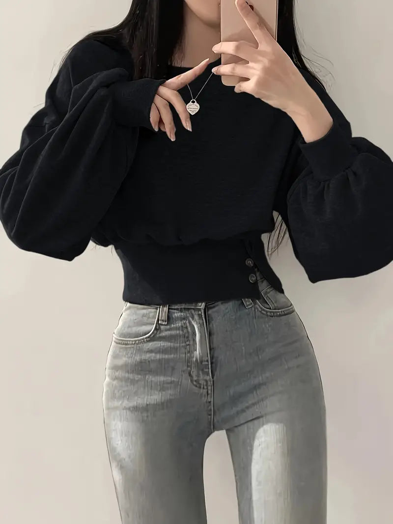 Elaine – Trendy Cropped Cotton Jacket