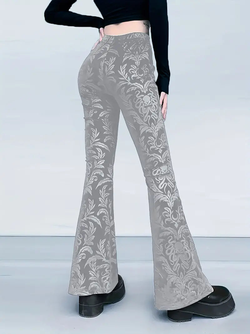 Lynna – High-waist Gothic Print Pants