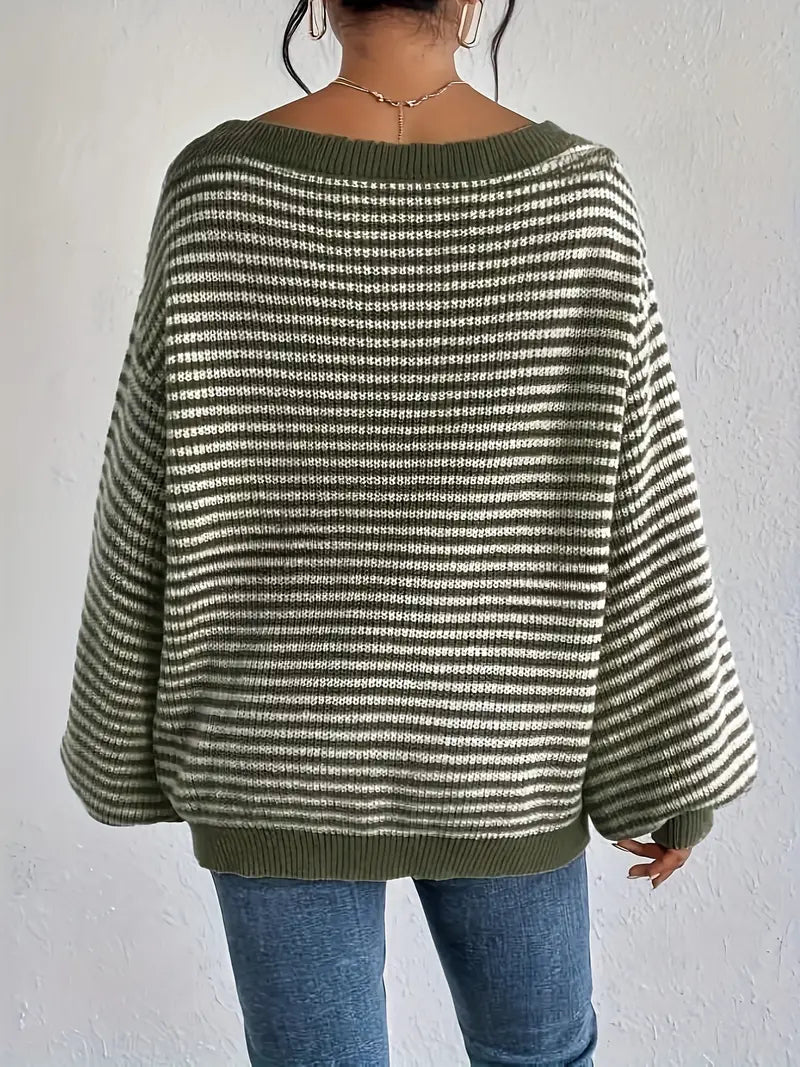 Elly - Knitted Puff Sleeves Sweater