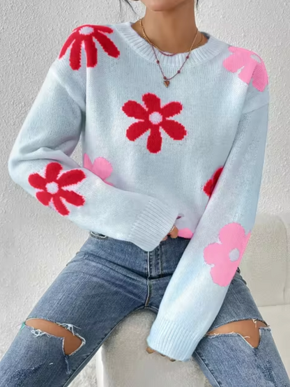 Lara – Floral Knitted Sweater