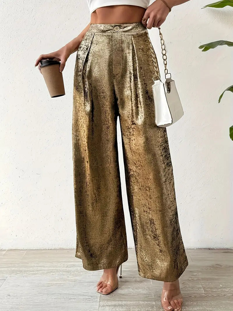 Dara – Metallic Wide Leg Pants