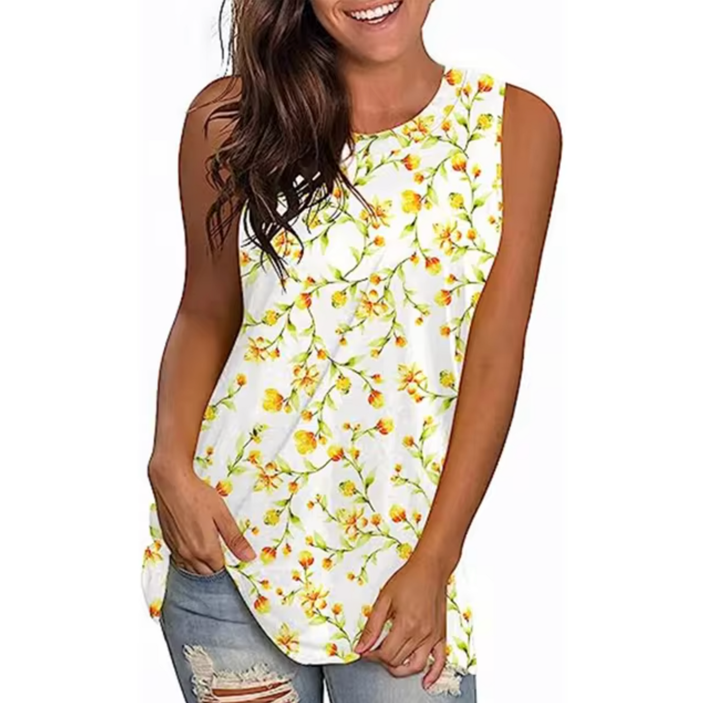 Venecia - Floral Sleeveless Tank Top