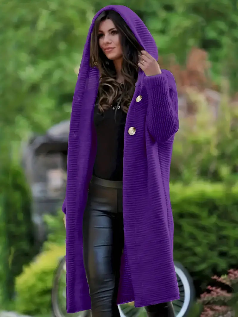 Daniela - Long Knitted Hooded Cardigan