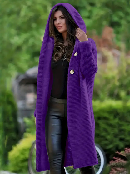 Daniela - Long Knitted Hooded Cardigan