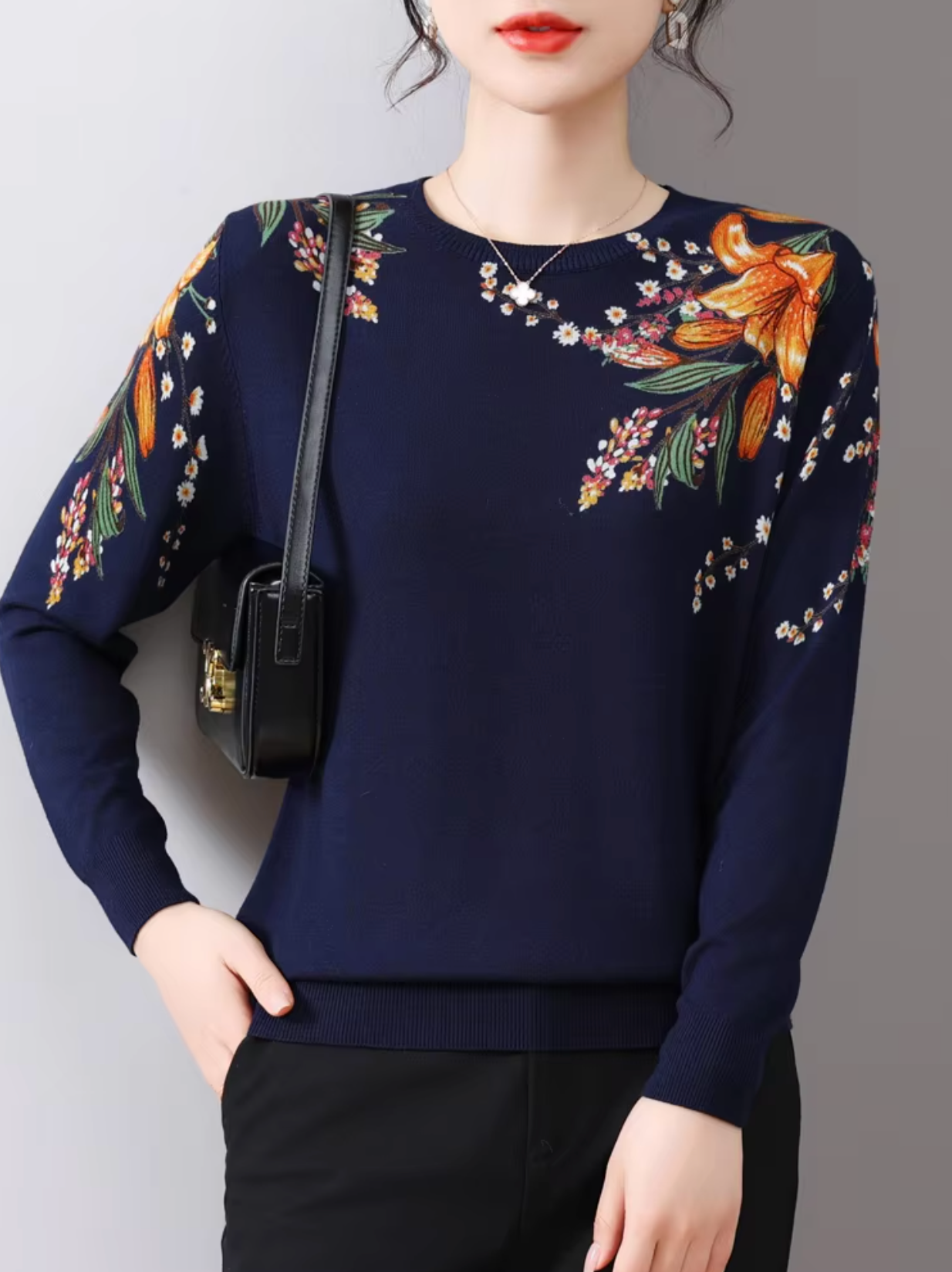 Courtney – Floral Cotton Sweater