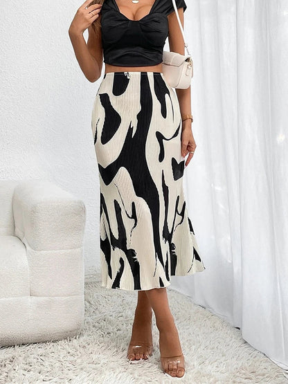 Carmela – Stylish Printed Midi Skirt